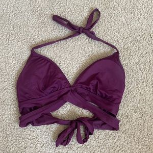 Kona sol dark plum purple bikini top
